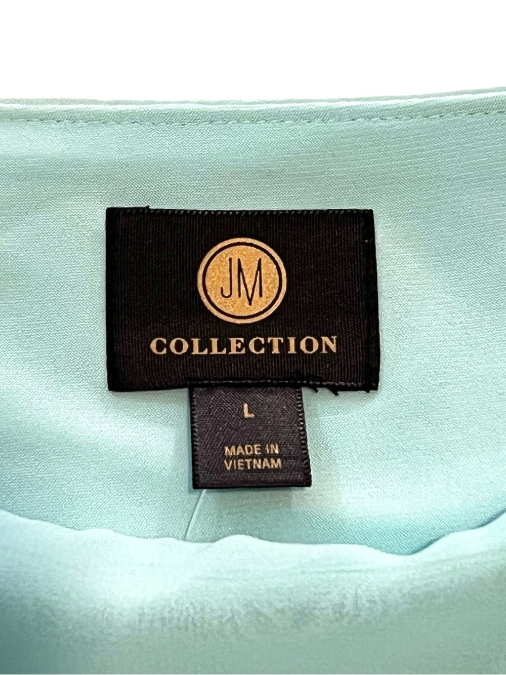 JM Collection Cold-Shoulder Rhinestone Blouse, Color Light Aqua, Size Large - Picture 5 of 8